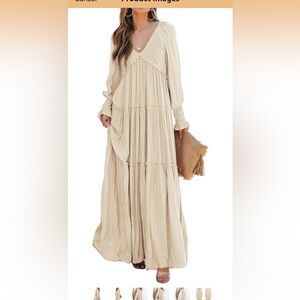 Boho Cream Maxi Dress